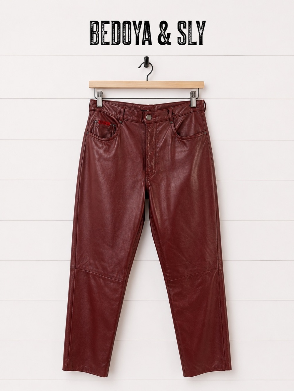 BEDOYA & SLY Red Leather High Waist Pants Size 12